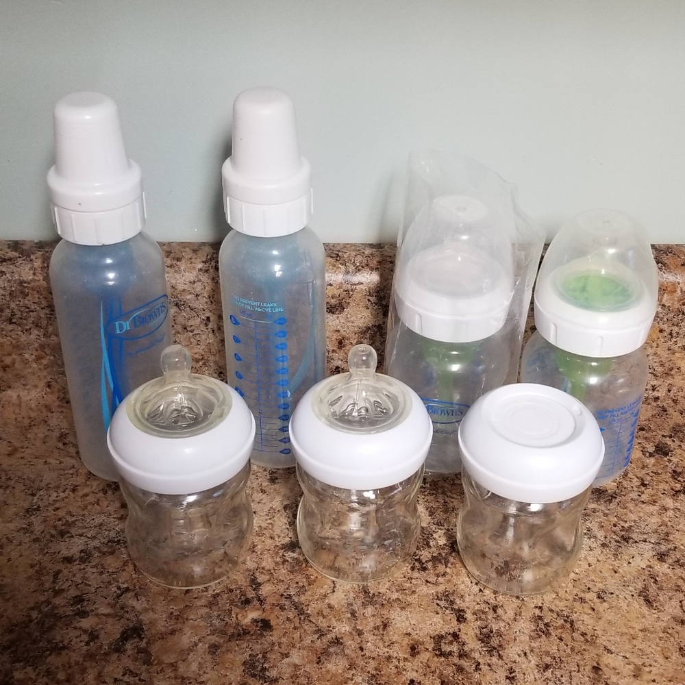 Dr. Brown and Avent glass bottles